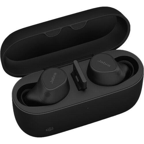 Jabra Evolve2 Buds USB-A MS Earbuds with Bluetooth Dongle and Wireless Charging Pad - 20797-999-989 - USB-A, True Wireless, Charging Pad, Stereo & Mono, In-ear, MEMS Mic, Black