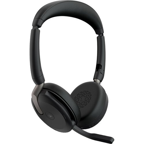 Jabra Evolve2 65 Flex Link UC Stereo Wireless Headset – 26699-989-899-01 – Bluetooth, 98.4 ft, 20 Hz?20 kHz, On-ear, Binaural, MEMS Noise Cancelling Mic