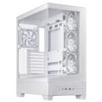 ASUS A31 White ATX Mid-Tower Gaming Case, Dual-sided tempered glass, Frameless Design, BTF Hidden Connectors, 360 AIO Support, 8 Angled Base, ARGB Ready, Optimized Airflow, Seamless Cable Management