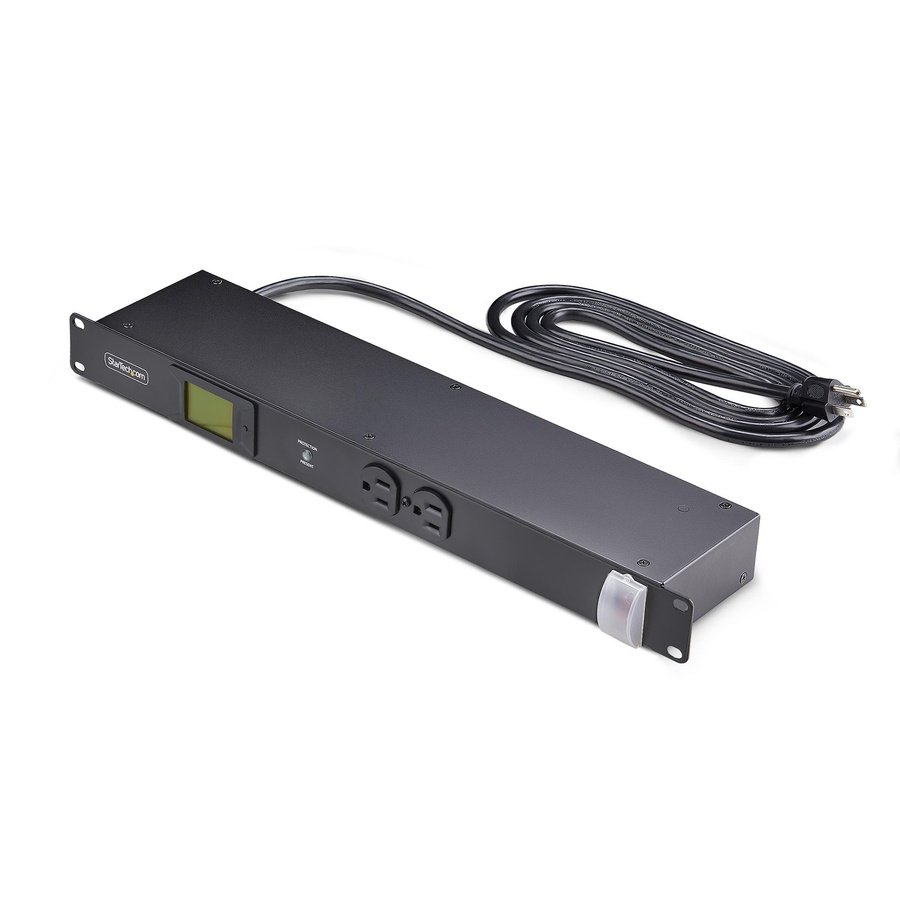 12NM8-RACK-MOUNT-PDU StarTech.com 12NM8-RACK-MOUNT-PDU power distribution unit (PDU) 12 AC outlet(s) 1U Black - Image 1