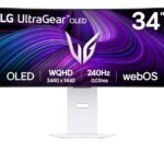 LG 34GX90SA-W computer monitor 34" 3440 x 1440 pixels Wide Quad HD OLED White