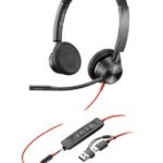 HP Poly Blackwire 3325 Microsoft Teams Certified Headset +USB-C/A Adapter TAA