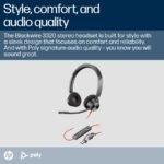 HP Poly Blackwire 3320 Stereo Microsoft Teams Certified USB-C Headset +USB-C/A Adapter