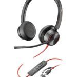 HP Poly Blackwire 8225 Stereo USB-C Headset +USB-C/A Adapter