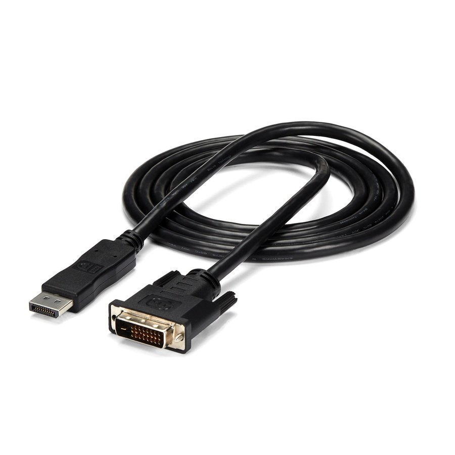 DP2DVIMM6 StarTech.com DP2DVIMM6 video cable adapter 70.9" (1.8 m) DisplayPort DVI-D Black - Image 1