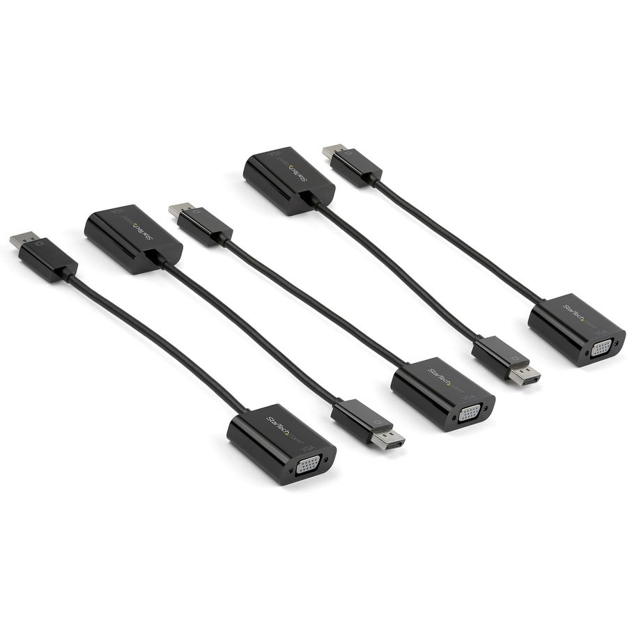 DP2VGA3X5 StarTech.com DP2VGA3X5 video cable adapter 3.94" (0.1 m) DisplayPort VGA (D-Sub) Black - Image 1