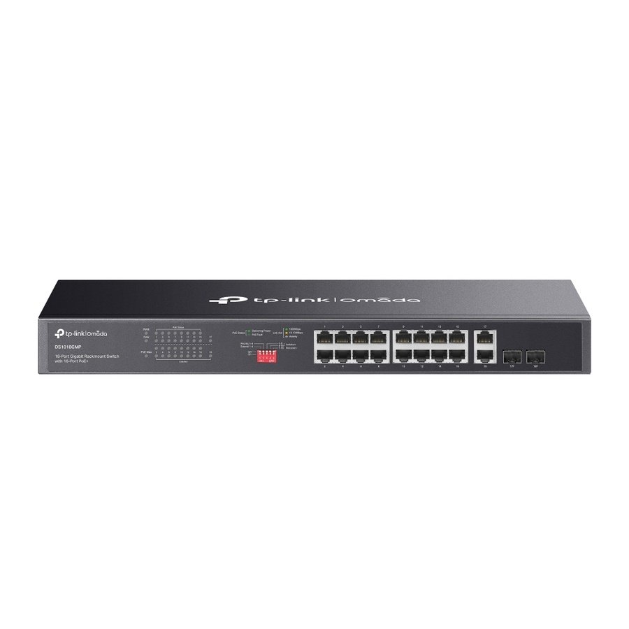 DS1018GMP TP-Link Omada DS1018GMP network switch Unmanaged Gigabit Ethernet (10/100/1000) Power over Ethernet (PoE) 1U Black - Image 1