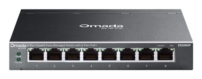 ES208GP TP-Link Omada ES208GP network switch Managed L2 Gigabit Ethernet (10/100/1000) Power over Ethernet (PoE) DIN rail Black - Image 1