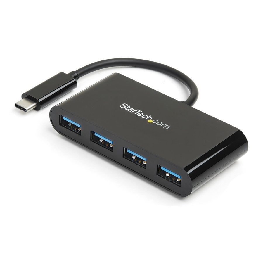 HB30C4AB StarTech.com HB30C4AB interface hub USB 3.2 Gen 1 (3.1 Gen 1) Type-C 5000 Mbit/s Black - Image 1