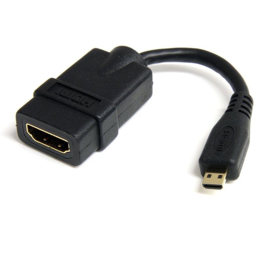 HDADFM5IN StarTech.com HDADFM5IN HDMI cable 5" (0.127 m) HDMI Type A (Standard) HDMI Type D (Micro) Black - Image 1