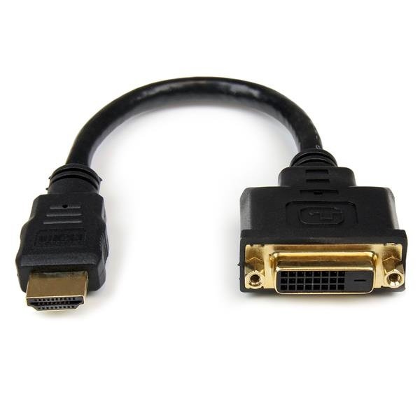 HDDVIMF8IN StarTech.com HDDVIMF8IN video cable adapter 7.87" (0.2 m) HDMI DVI-D Black - Image 1