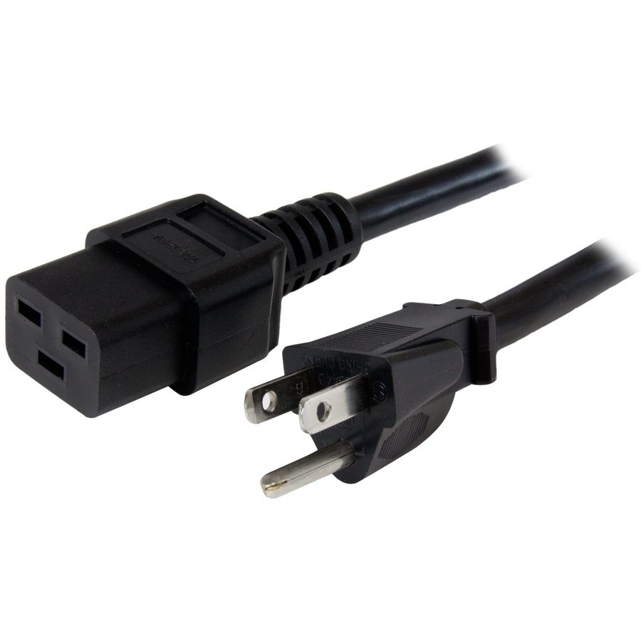 PXT515C19146 StarTech.com PXT515C19146 power cable Black 70.9" (1.8 m) NEMA 5-15P C19 coupler - Image 1