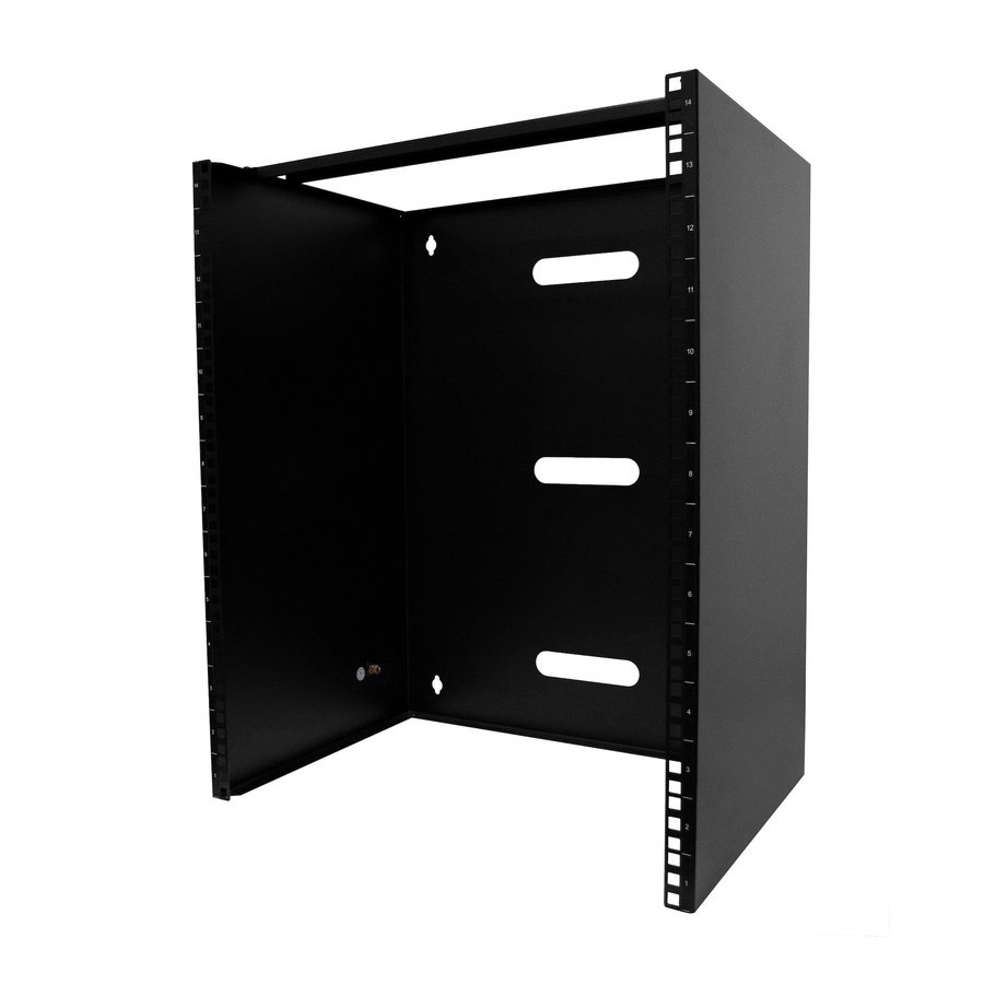 RACK-14U-14-BRACKET StarTech.com RACK-14U-14-BRACKET rack cabinet Wall mounted rack Black - Image 1