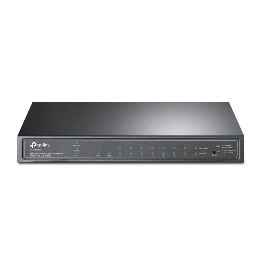 TL-SG2210P TP-Link JetStream TL-SG2210P network switch Managed L2/L4 Gigabit Ethernet (10/100/1000) Power over Ethernet (PoE) Black - Image 1