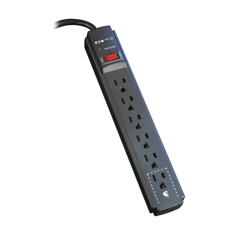TLP606B Tripp Lite TLP606B surge protector Black 6 AC outlet(s) 120 V 70.9" (1.8 m) - Image 1