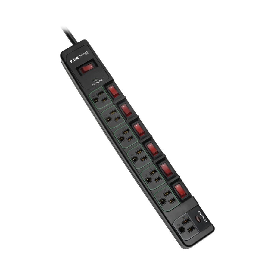 TLP76MSGB Tripp Lite TLP76MSGB surge protector Black 7 AC outlet(s) 110 - 125 V 72" (1.83 m) - Image 1