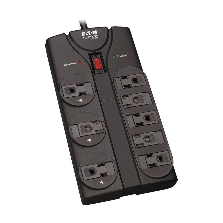 TLP808B Tripp Lite TLP808B surge protector Black 8 AC outlet(s) 120 V 98.4" (2.5 m) - Image 1
