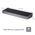 StarTech.com USB3DOCKH2DP laptop dock/port replicator Wired USB 3.2 Gen 1 (3.1 Gen 1) Type-A Black, Silver