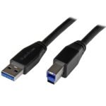 StarTech.com USB3SAB5M USB cable USB 3.2 Gen 1 (3.1 Gen 1) 196.9" (5 m) USB A USB B Black