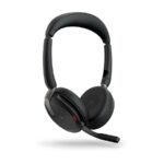 Jabra Evolve2 65 Flex Link MS Stereo Wireless Headset - 26699-999-899-01 - Bluetooth, 98.4 ft (30 m), 20 Hz?20 kHz, On-ear, Binaural, MEMS Noise Cancelling Mic