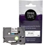 NU-TONE BROTHER TZE-251 COMPATIBLE PREMIUM TAPE BLACK / WHITE 24MM
