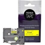NU-TONE BROTHER TZE-631 COMPATIBLE PREMIUM TAPE BLACK / YELLOW 12MM