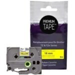 NU-TONE BROTHER TZE-641 COMPATIBLE PREMIUM TAPE BLACK / YELLOW 18MM