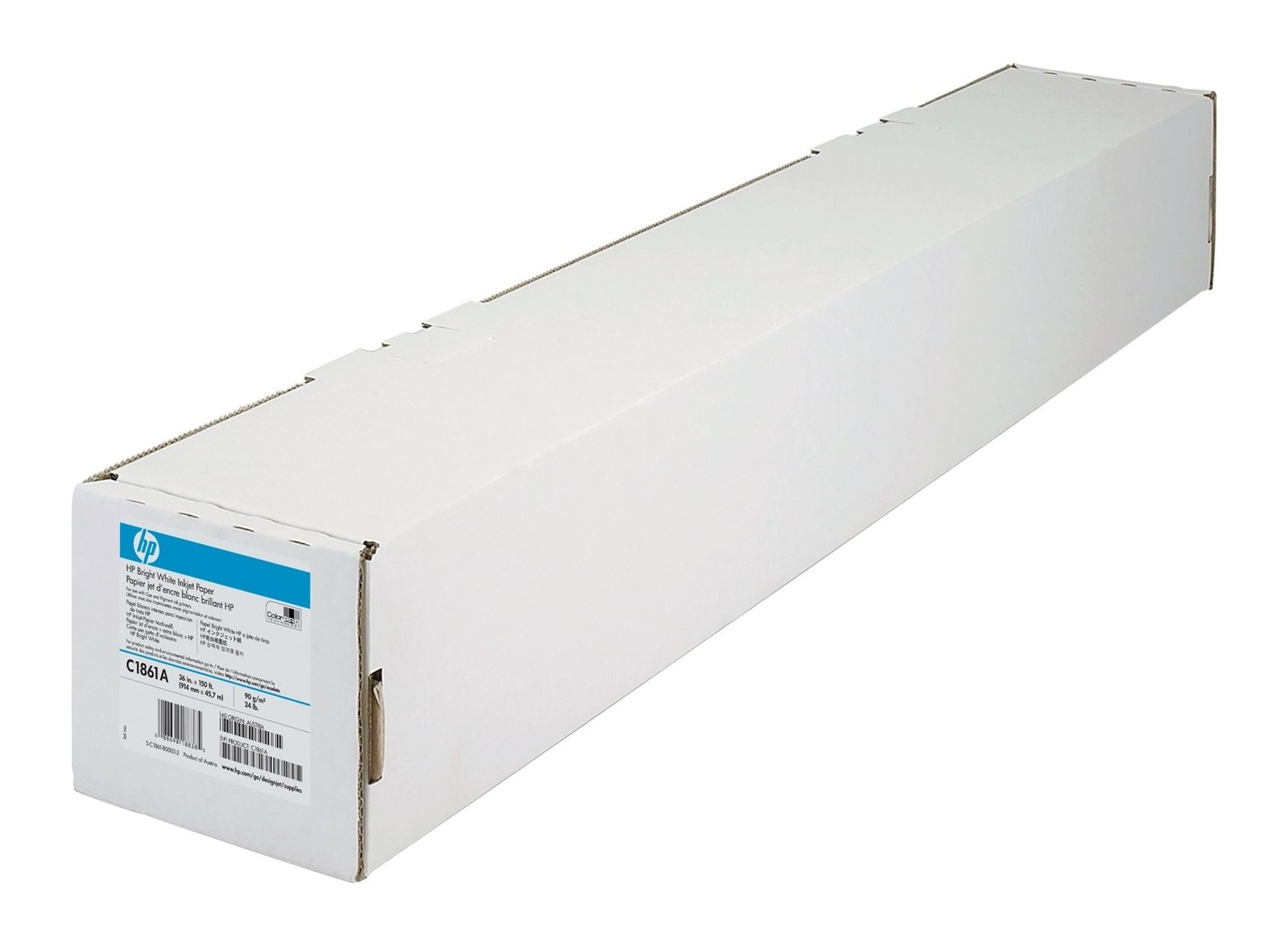 C6810A HP Bright White Inkjet Paper 36 in x 300 ft, 4.7 mil, 90 g/m² (24 lbs) - HP DesignJet T1530 36-in PostScript Printer, HP DesignJet T2530 36-in PostScript Multifunction Printer - Image 1
