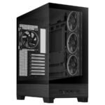 ASUS A31 Black ATX Mid-Tower Gaming Case, Dual-sided tempered glass, Frameless Design, BTF Hidden Connectors, 360 AIO Support, 8 Angled Base, ARGB Ready, Optimized Airflow, Seamless Cable Management