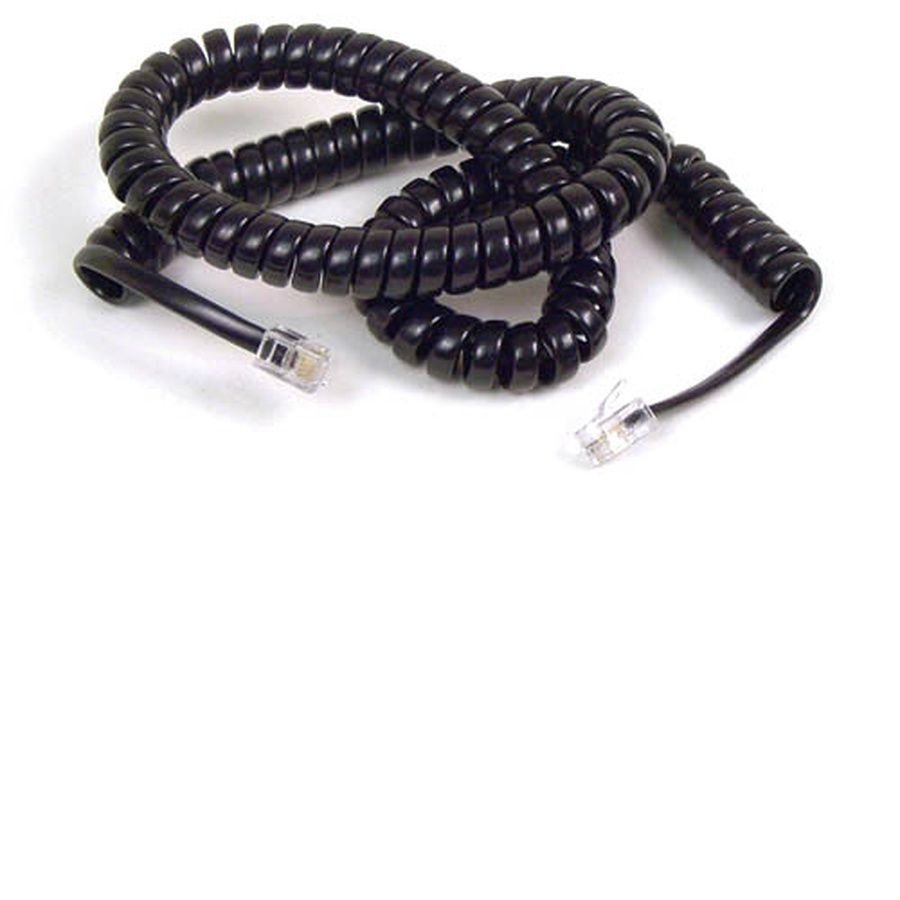 F8V101-25-BK Belkin Coiled Telephone Handset Cord, 25 feet (7.6m), Black 299.2" (7.6 m) - Image 1