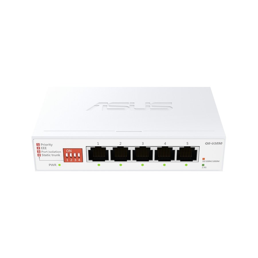 QG-U1050 ASUS QG-U1050, 5-Port 2.5G Unmanaged Switch, Support 4 Intelligent Modes, Home Network Hub, Office Ethernet Splitter, Plug and Play, Easy Setup, Desktop, Silent Operation, 3 year warranty - Image 1